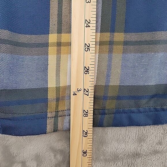 Lake & Trail Mens Soft Flannel Shirt Size Large Blue Gold Plaid Metal Buttons - Picture 9 of 9